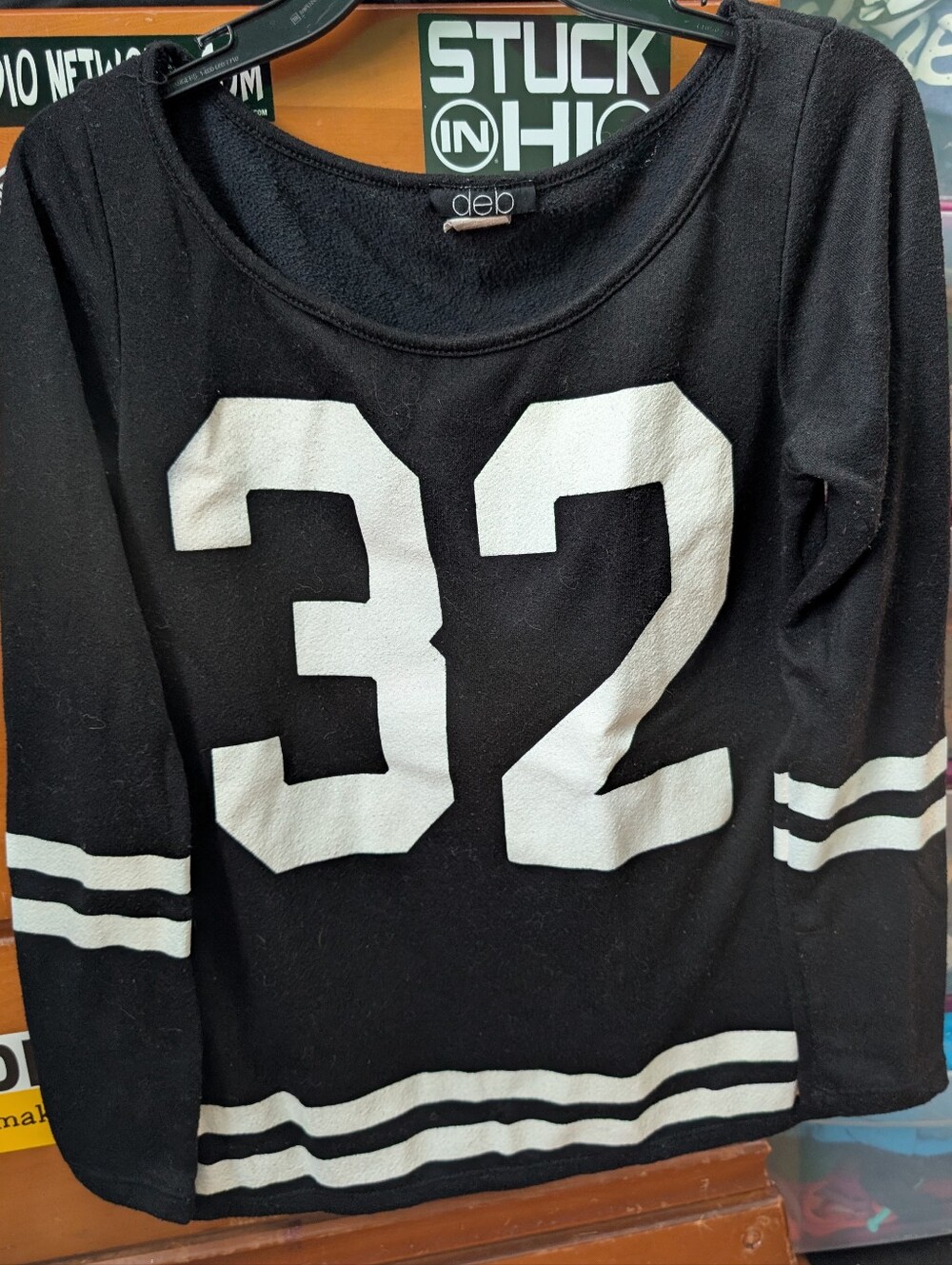 Black Athletic-Style Sweater with White '32'!!